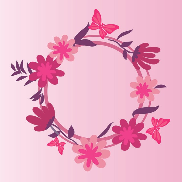 Free flowers butterflies crown illustration