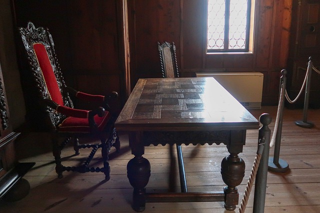 Burg, Falkenstein, Museum, Tisch, Stuhl