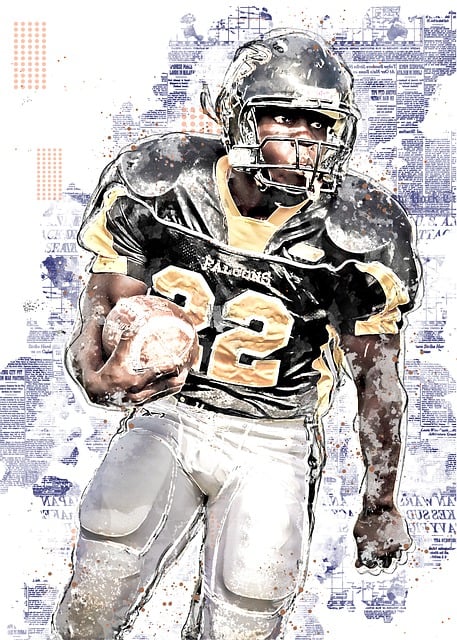 Free player ball carrier running back illustration