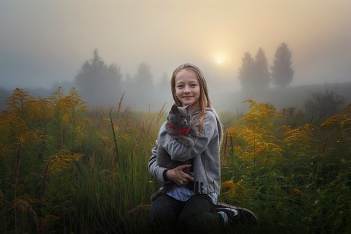 Free Girl Cat photo and picture