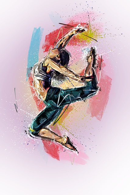 Free woman dance jump illustration