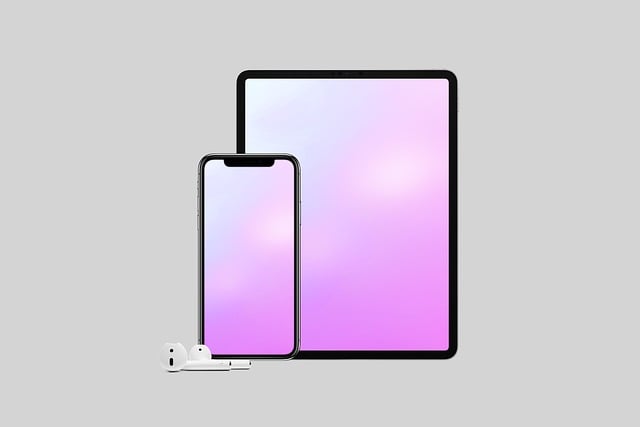 Free smartphone digital tablet earbuds illustration