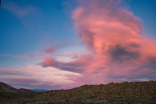 Solnedgang, Himmel, Skyer, Natur