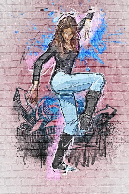 Free woman model dancing illustration