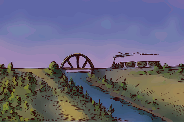 Free train old prairie illustration