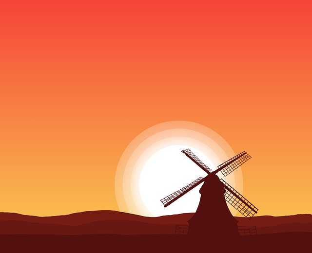 Download free HD stock image of Windmill Nature Free windmill nature landscape illustration