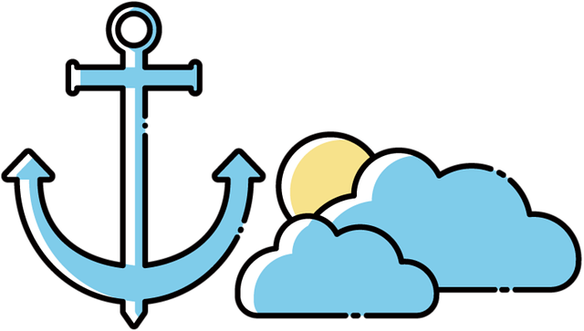 Download free HD stock image of Anchor Sun Free anchor sun clouds illustration