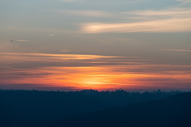 Pôr Do Sol, Sol, Céu, Horizonte, Cúmulos
