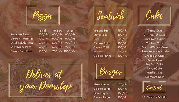 Butuc Alimentar, Meniul, Alimente