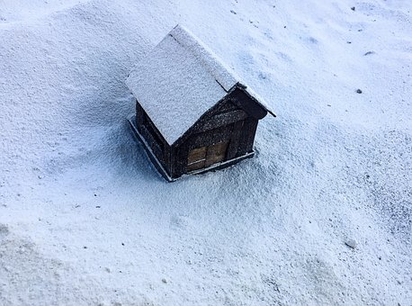 Miniatură, Casa, Zăpadă, Acasă