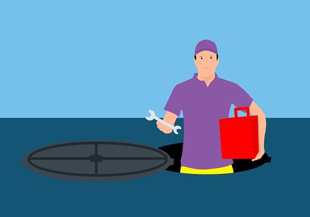 Free sewage repairman work vector