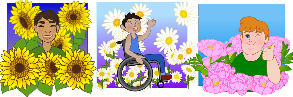 Free Flowers Boys illustration and picture
