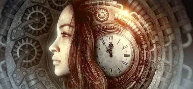 Free fantasy portrait clock illustration
