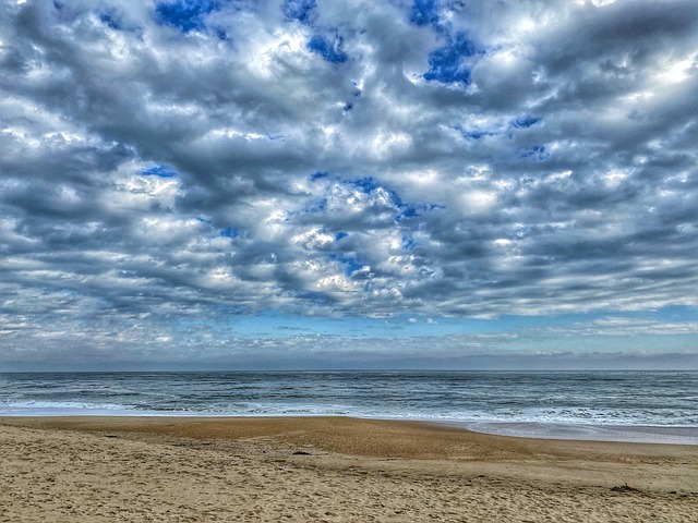 Skyer, Sand, Hav, Strand, Ocean, Sommer
