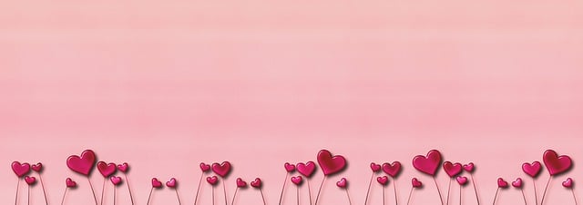 Free hearts love banner illustration