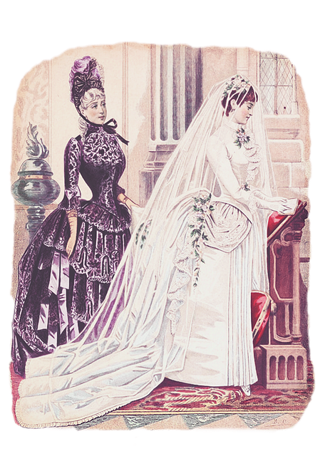 Frauen, Braut, Kleid, Mode, Jahrgang