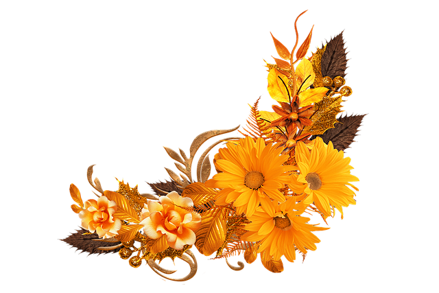 Free yellow flowers ornaments vintage illustration