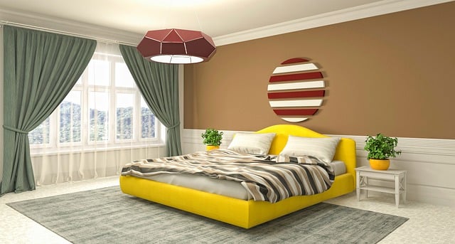 Free bedroom interior design 3d rendered illustration