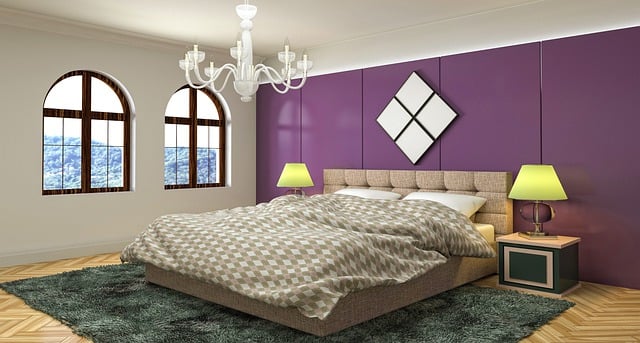Free bedroom interior design 3d rendered illustration