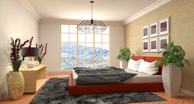 Free bedroom interior design 3d rendered illustration