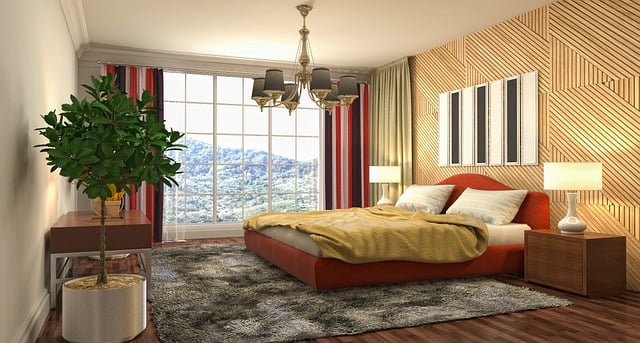 Free bedroom interior design 3d rendered illustration