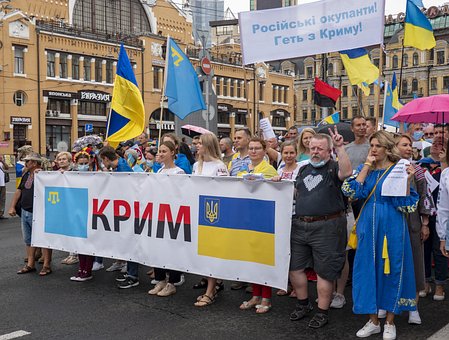 Free Crimean Tatar Flag Ukrainian Flag photo and picture