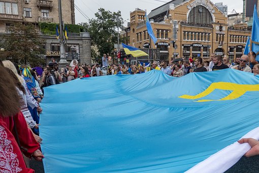 Free Crimean Tatar Flag Ukrainian Flag photo and picture