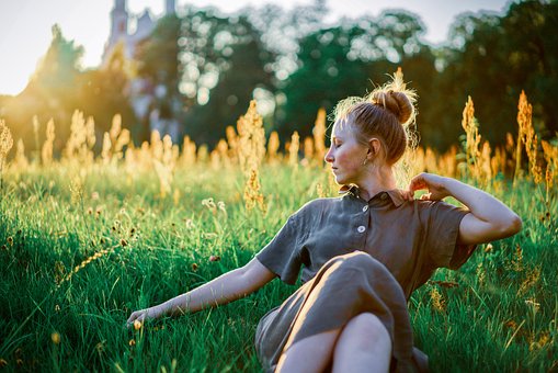 Kvinde, Model, Blomst Baggrund