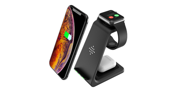 Free wireless charger smartphone smartwatch illustration