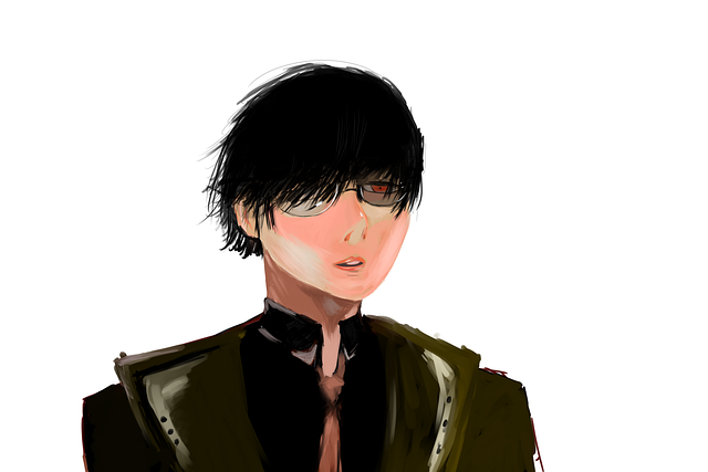 Personagem, Anime, Desenhando, Japonês