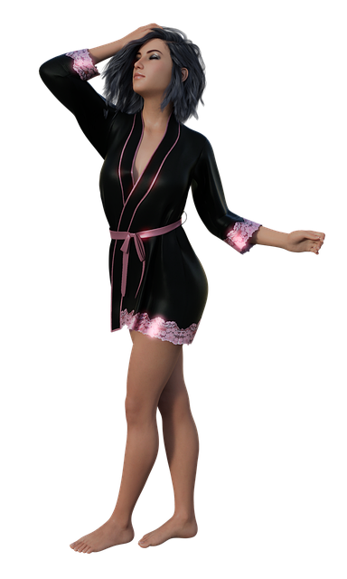 Free woman kimono pose illustration