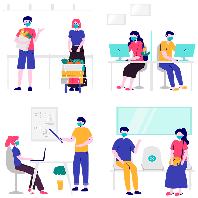 Free people face masks work illustration