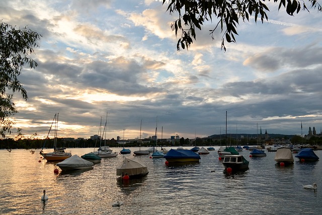 Porta, Pôr Do Sol, Barcos, Veleiros