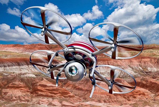 Free drone flight quadrocopter illustration