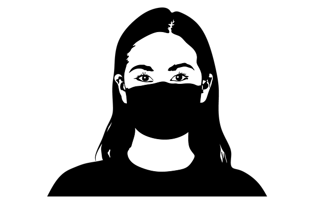 Free woman mask protection illustration