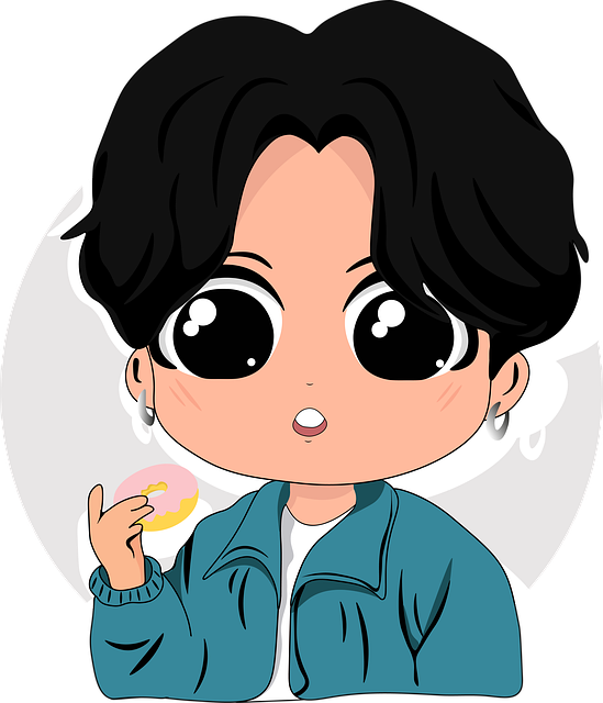 Free boy doughnut donut illustration