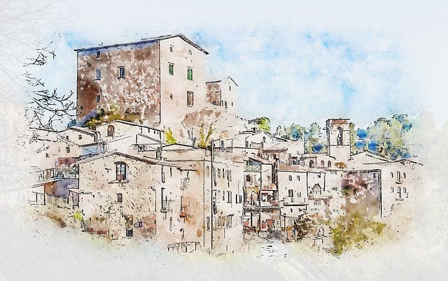 Free buildings architecture town illustration