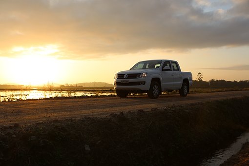 Auto, Voertuig, Zonsondergang, Weg