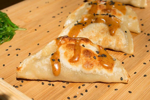 dumplings, fried dumplings, fried, asian cuisine, gyoza, chinese cuisine, japanese cuisine, black sesame seeds, sesame seeds, appetizer, eat, food, tasty, fry, delicious, food photography, asian, gyoza, gyoza, gyoza, gyoza, gyoza