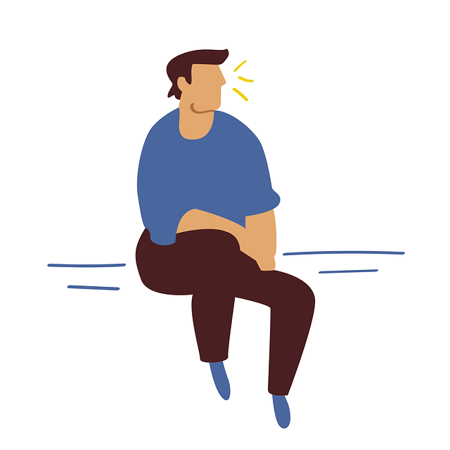 Free man sitting cartoon illustration