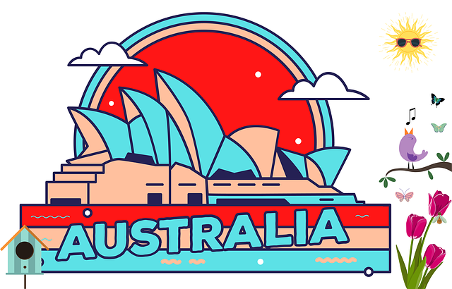 Free sunset building opera house illustration