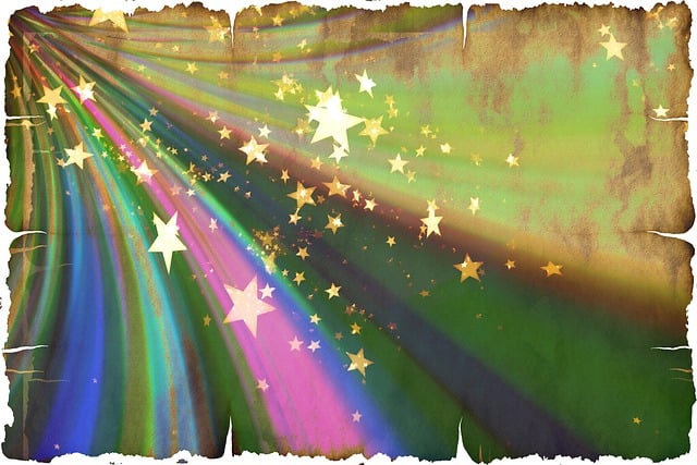 Free stars christmas rainbow illustration