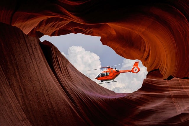 Helikopter, Landskab, Hule, Fly