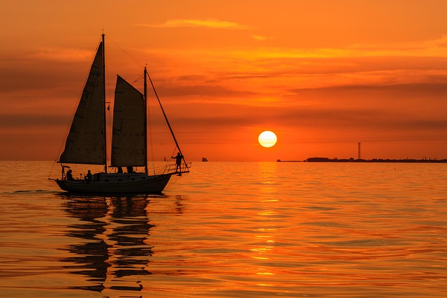 Free Sunset Boat photo and picture