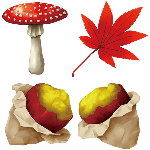 Free mushroom leaf potato illustration