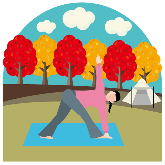 Free woman yoga stretch illustration