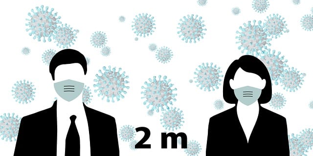 Free covid-19 coronavirus physcial distance illustration