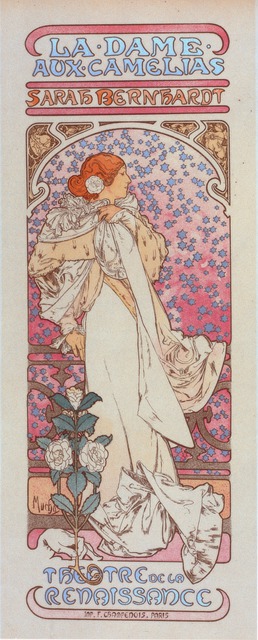 Art Nouveau, Záložka, Romantika, Ružová