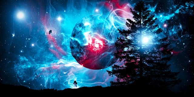 Free tree planet astronaut illustration