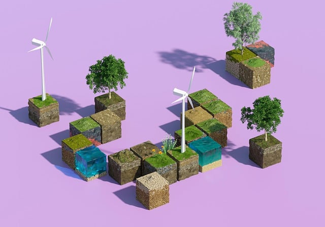 Free windmills trees sustainability illustration